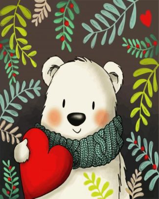 cute white bear diamond painting