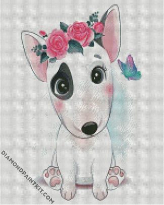 cute white dog diamond paintings