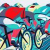 cyclists illustration diamond painting