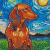 dachshund Starry Night diamond paintings