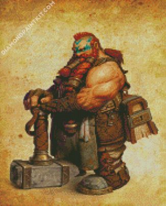 dangerous warrior dwarf diamond paintings