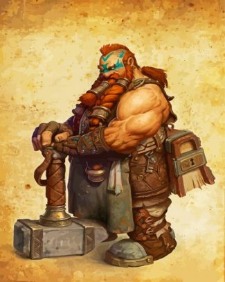 dangerous warrior dwarf diamond painting