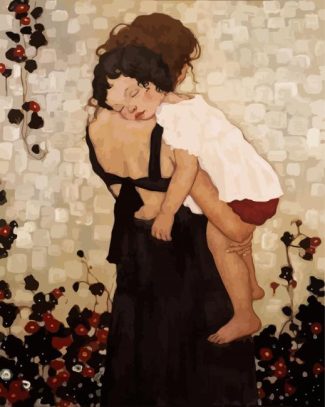 daughter sleeping on mother s shoulder diamond painting