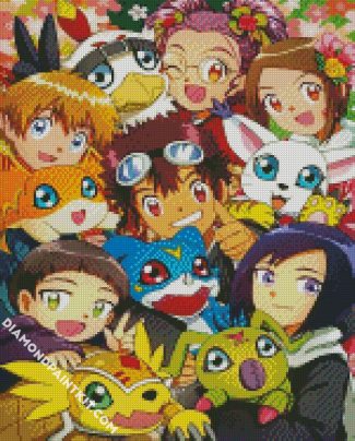 digimon characters diamond paintings