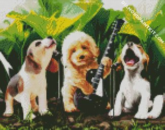 Dog Rock Band diamond painting