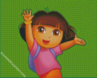 Dora Waving diamond painting