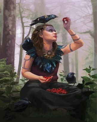 Druid Woman And Crow diamond painting