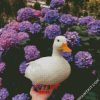 Duck And Purple Flowers diamond painting