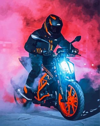 duke ktm pink smoke diamond painting