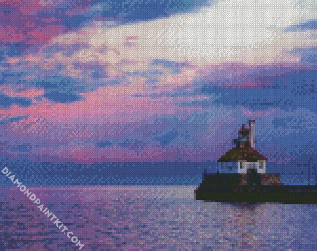 Duluth Harbor South Breakwater Outer Light House diamond painting