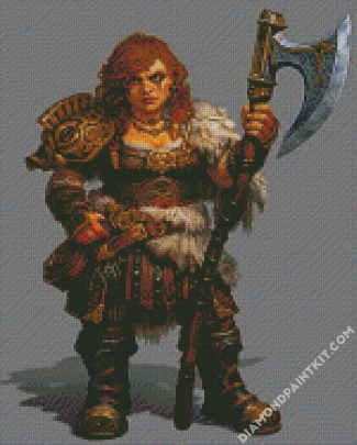 dwarf warrior lady diamond paintings