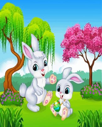 easter bunnies diamond painting