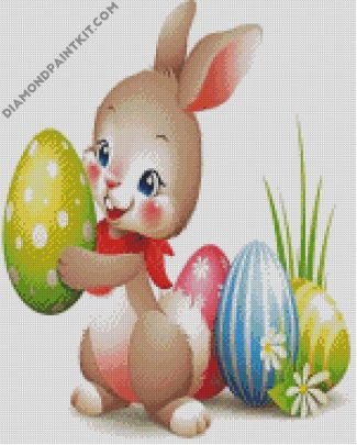 easter bunny and eggs diamond paintings