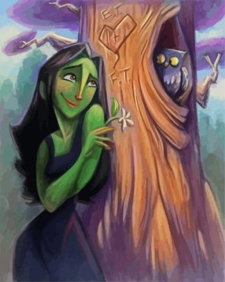 elphaba and owl diamond painting