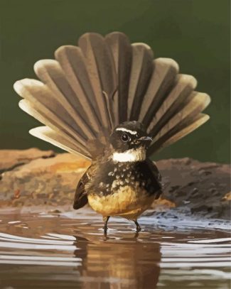 fantail bird animal diamond painting