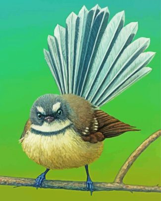 fantail bird diamond painting