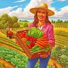 farmer lady diamond painting