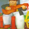 fernando botero man with a guitar diamond painting