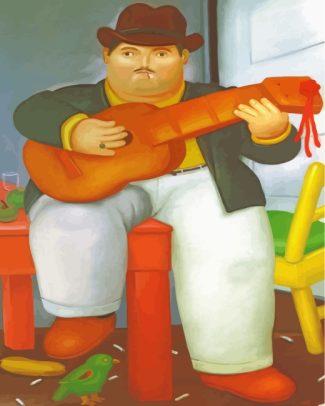 fernando botero man with a guitar diamond painting