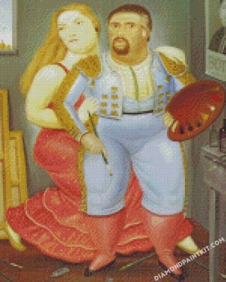 fernando botero self portrait with sofia diamond paintings