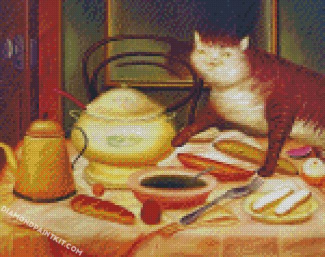 fernando botero still life with green soup diamond paintings