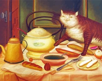 fernando botero still life with green soup diamond painting