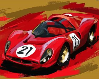 ferrari Race Car diamond painting