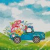 floral car diamond paintings