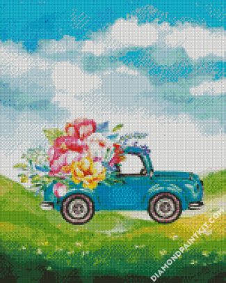 floral car diamond paintings