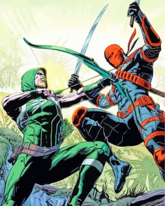 green arrow vs deathstroke diamond painting