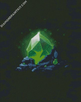 Green Crystal Illustration diamond painting