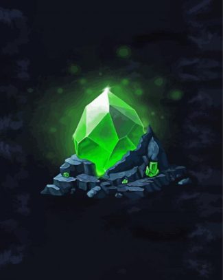 Green Crystal Illustration diamond painting