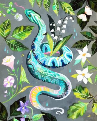 green snake diamond painting