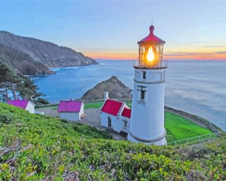 haceta Head Lighthouse Oregon diamond painting