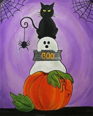 halloween cat diamond painting