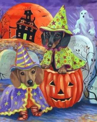 Halloween Dogs diamond painting