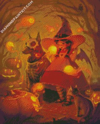 halloween witch diamond paintings