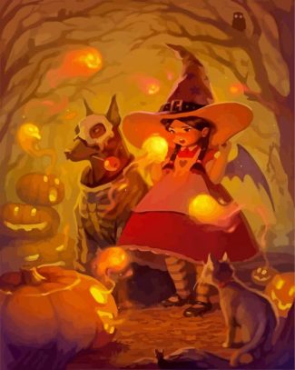 halloween witch diamond painting