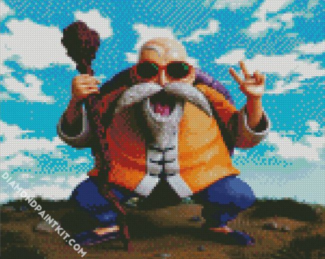 happy Master Roshi dragon ball diamond paintings