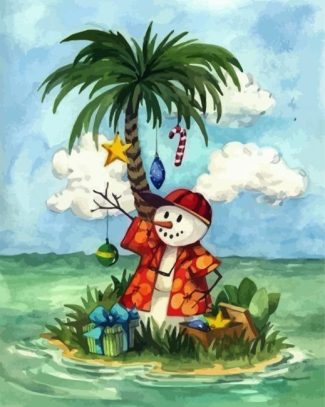 Hawaiian Snowman diamond painting