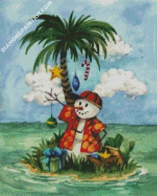 Hawaiian Snowman diamond painting