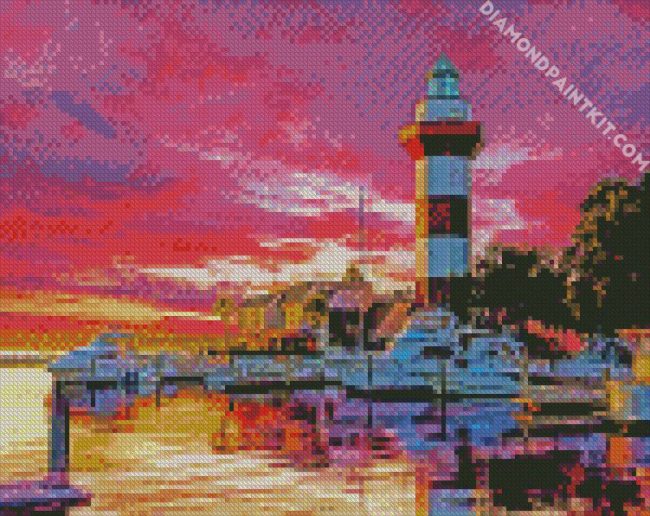 Hilton Head Harbour Town Lighthouse diamond painting