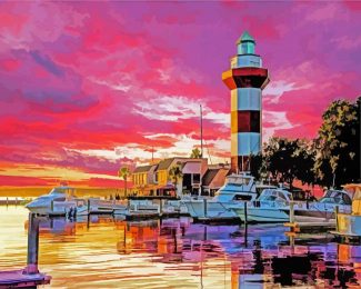 Hilton Head Harbour Town Lighthouse diamond painting