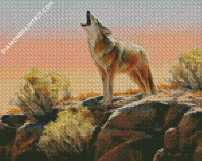 howling Coyote diamond paintings