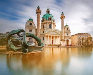 karlskirche Churche Vienna Austria diamond painting