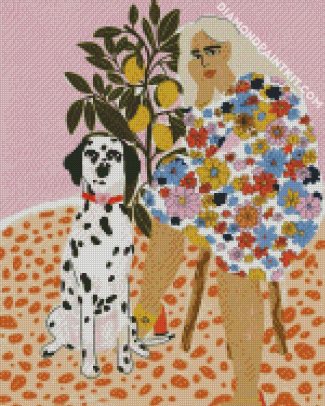 lady and dalmatian diamond paintings