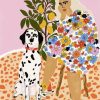 lady and dalmatian diamond painting