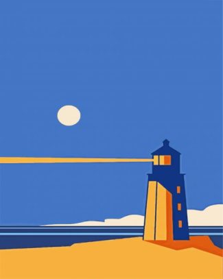 lighthouse illustration diamond painting