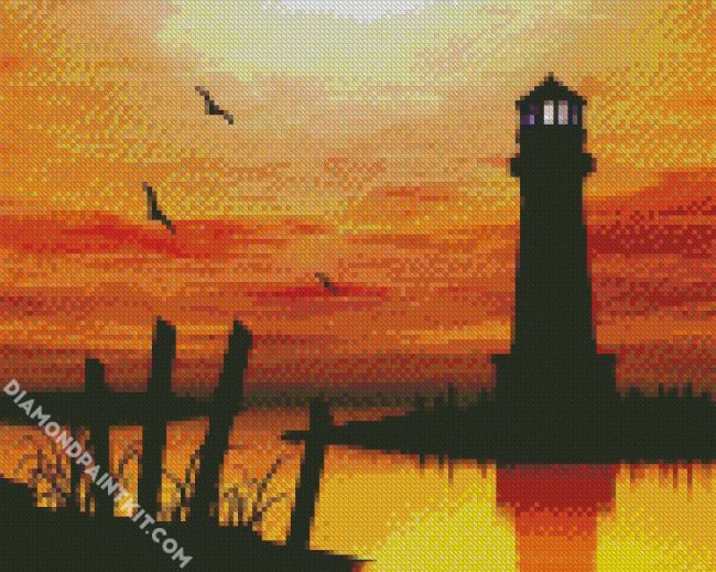 lighthouse silhouette diamond paintings