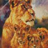 Lioness And Cubs diamond painting